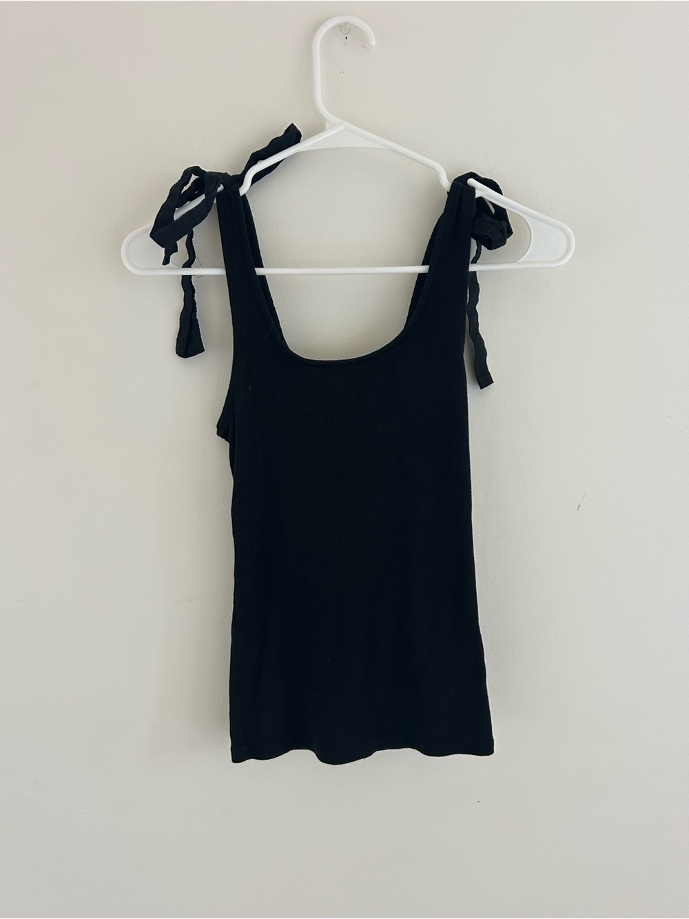 a new day Black Tie-Shoulder Tank Top